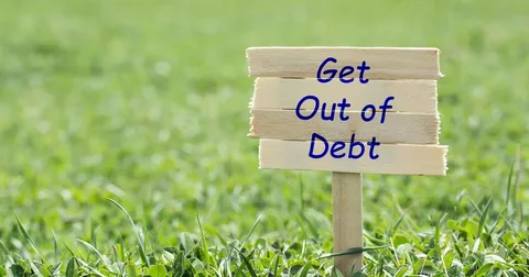 out of debt